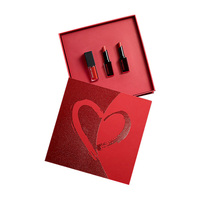 Boîtes à maquillage en carton recyclable en forme de tiroir avec laminage brillant, boîte cosmétique personnalisée pour rouge à lèvres