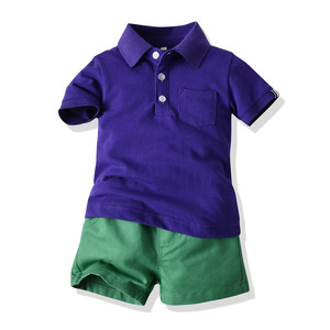 Ensemble 2 pièces décontracté pour garçons 2026 : <span class=keywords><strong>Polo</strong></span> à revers color block et short - Product Image 5