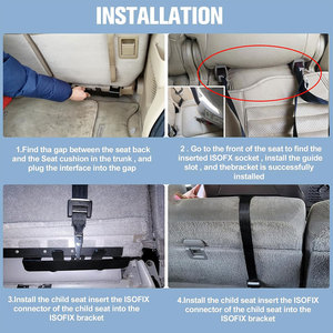 SUNNUO Kit d'ancrage universel pour siège enfant Support de montage de siège de voitures sûr Interface de verrouillage <span class=keywords><strong>ISOFIX</strong></span> Loquet en acier Connecteur de ceinture <span class=keywords><strong>ISOFIX</strong></span> - Product Image 6