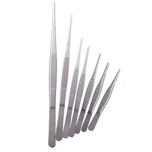 Venta directa de fábrica, pinzas de tejido de 125-300mm, pinzas de cabeza redonda de acero inoxidable 304 refinado para médicos y laboratorios - Product Image 1