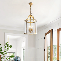Lustre carré en laiton doré, style industriel rustique, pour cuisine, îlot, salle à manger, entrée extérieure