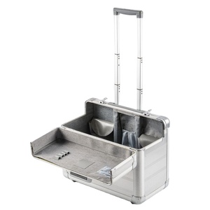 Glary nhôm bền thí điểm Xe đẩy trường hợp với bánh xe Sliver Attache túi trường hợp cán cặp cho du lịch - Product Image 2