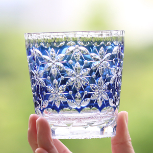 Verre à <span class=keywords><strong>whisky</strong></span> et à vin vert et bleu transparent, motif <span class=keywords><strong>Sakura</strong></span> fait main, luxe moderne, 320 ml, pour fêtes et mariages, avec boîte cadeau - Product Image 3