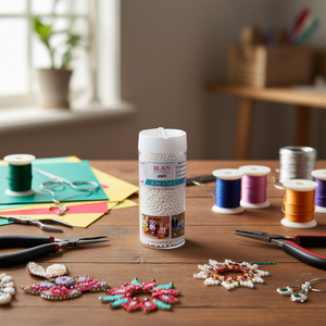 Perline bianche Ilan Abalorio da 4 mm per artigianato e creazione di gioielli - Product Image 2