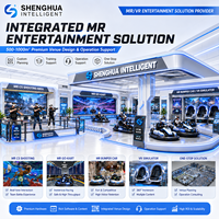 Ensemble d'équipements pour parc d'attractions intérieur : VR 9D, arène de laser game, piste de karting et voitures tamponneuses avec conception de plan de site