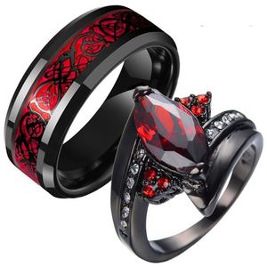 Hot Selling Trendy Wedding Waterproof Non-Tarnished 18K PVD Gold Stainless Steel Zircon Heart <b>Couple</b> <b>Ring</b> - Product Image 1