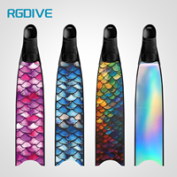 RGDIVE Ailerons longs en fibre de carbone pour la plongée libre, film protecteur unisexe, plongée en apnée professionnelle, pêche, chasse, observation des baleines