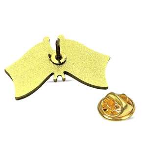 Épingles à double drapeau national en gros, bannière incurvée, souvenirs d'amitié bilatérale en métal émaillé, tenue diplomatique pour événement national - Product Image 3