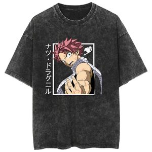 T-shirt vintage délavé, Anime <span class=keywords><strong>Fairy</strong></span> <span class=keywords><strong>Tail</strong></span>, T-shirt décontracté en coton à manches courtes pour hommes et femmes - Product Image 6