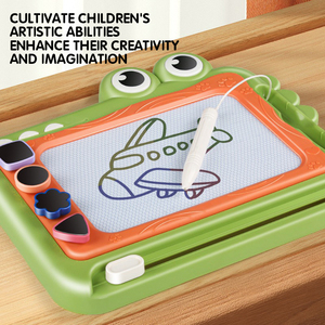 Tableau magnétique à dessin pour enfants avec 4 tampons, bloc de dessin effaçable, jouet éducatif pour les tout-petits de 3 ans et plus - Product Image 6