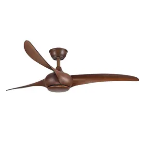 Factory Wholesale High Quality Wood Color Curved Blade 52" Ornamental Hang Fans 52 Inch Decorative Ceiling Fan