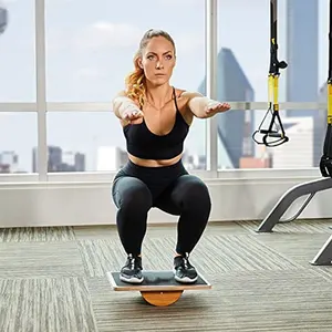 Home Fitness Non-slip Yoga Wood Balance Board Fitness Training