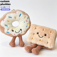 Porte-clés en peluche alimentaire tendance : Donut et craquelin kawaii souriants – Breloque de sac en peluche, cadeau idéal pour fille