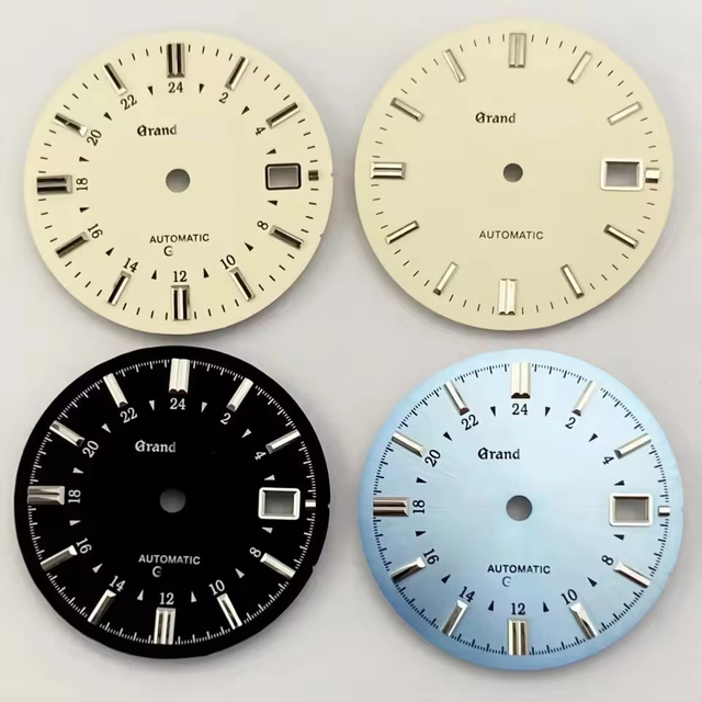New 31mm Metal Sun Pattern Watch Dial with Calendar for NH35/36 Movement