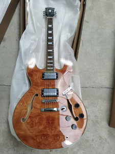 浅棕色空心声学枫木琴颈电吉他 - Product Image 4