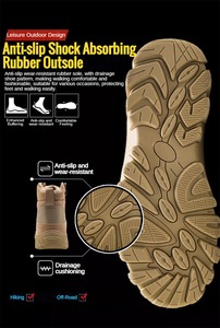 Nouveau design Bottes de combat marron respirantes et légères pour hommes Bottes tactiques supérieures - Product Image 2