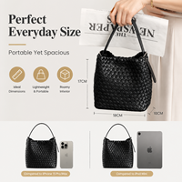Tas Selempang Wanita Kulit Asli Anyaman Kustom, Tas Tangan Minimalis Modis, Produsen OEM