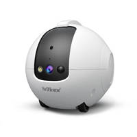 4MP Intelligente Haustier-Roboter-Kamera mit Laser-Neckerei, Leckerli-Spender, Umweltfreundliches Home-Security-KI-Tracking-System aus Kunststoff für Katzenpflege im Cartoon-Design