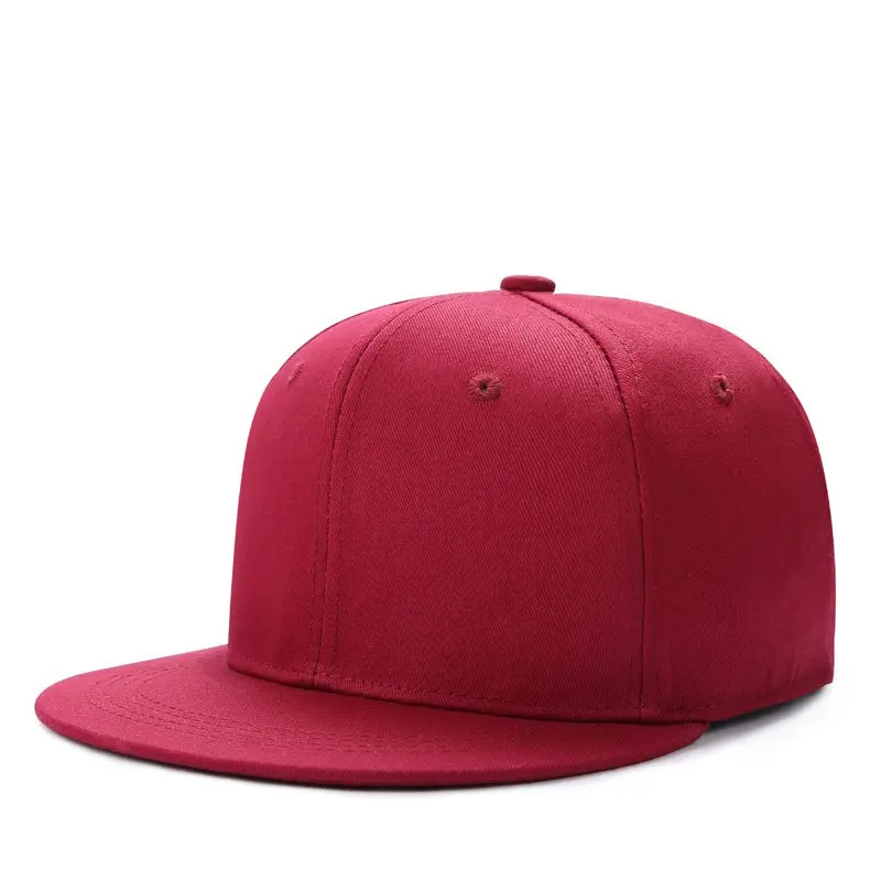 High quality manufacture customized logo 6 panel blank plain designer snap back branded hip hop flat fitted snapback cap hat