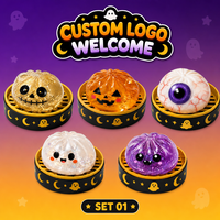 Jouet Squishy Citrouille d'Halloween en Gros OEM/ODM Logo Personnalisé TPR Scintillant Anti-Stress Unisexe 14 Ans Usine en Gros