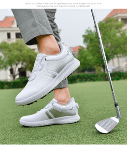 Chaussures de golf pour hommes en cuir imperméable avec boucle rotative, vente en gros, mode, résistantes à l'usure, chaussures de sport d'entraînement en plein air - Product Image 6