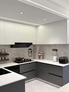 Cuisine moderne modulaire écologique personnalisée en contreplaqué, fabriquée en usine, étanche, grand rangement, 2025 - Product Image 4