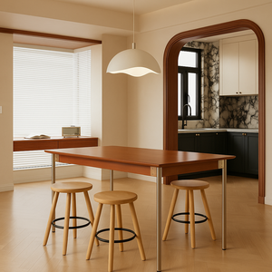 Premium Modern Scandinavian <strong>Stable</strong> Solid Wood Dining <strong>Table</strong> with Rectangular Top Metal Legs for Dining Room Furniture Hotel Home - Product Image 4