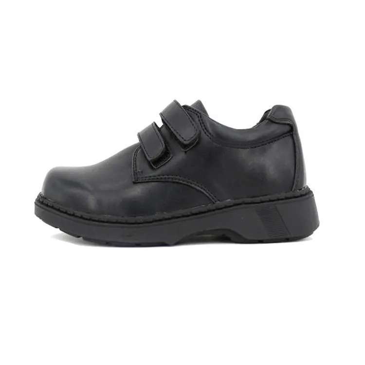 Factory Wholesale Light Weight Kids Black School Shoes Student Black Leather School Shoes For Boys