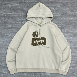 Sudadera con Capucha Gruesa de Algodón de Alto Gramaje OEM, Estampado Flocado, Hombros Caídos, Unisex, Estilo Urbano, Diseño Oversize - Product Image 1