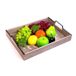 Bandeja de <span class=keywords><strong>madera</strong></span> de alta calidad <span class=keywords><strong>para</strong></span> servir con pintura y asas <span class=keywords><strong>para</strong></span> decoración del hogar - Product Image 1