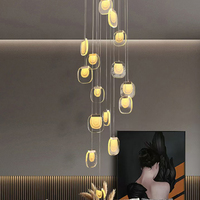 Lustre moderne sur mesure, grand et long, pour escalier, salle à manger, hall d'entrée, directement de l'usine