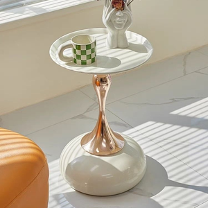 Màu Trắng Và Màu Đen Nhỏ Vòng Sofa <span class=keywords><strong>End</strong></span> Bảng Thép Không Gỉ Bạc Vàng Hiện Đại Kim Loại Bên Bàn Cà Phê Cho Đồ Nội Thất Phòng Khách - Product Image 4