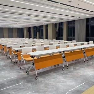 Bàn hội nghị hiện đại có thể điều chỉnh, gấp gọn được, có bánh xe, bàn làm việc văn phòng thương mại, bàn họp, bàn hội nghị gấp gọn - Product Image 6