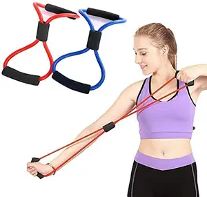 High quality fitness Gym latex resistance 8 shape latex chest expander exercises trainer resistance fitness exercise latex tube
