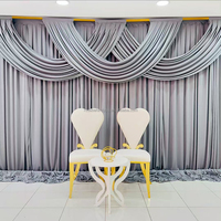 Customized White Wedding Church Party Events Supplies Ice Silk Cross Drape Decoration Wall Backdrop Curtains Drape Set