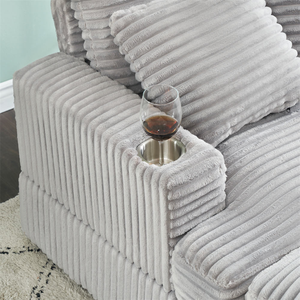 <span class=keywords><strong>Fauteuil</strong></span> convertible pliable avec fonction couchage, ottoman rembourré à ressorts, confortable, canapé simple, chaise longue, porte-gobelet - Product Image 3