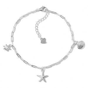 Dylam Charm Design Fine Top Jewelry 925 Sterling Silver Rhodium Plated Link Chain 5A Zirconia Ocean <b>Shell</b> Starfish <b>Bracelets</b> - Product Image 1