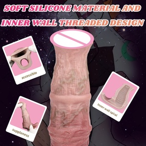 FAAK Extensor de Pene de Silicona Color Piel, Funda Hueca para Pene, Anillo para Pene, Funda para Alargamiento de Pene - Product Image 5