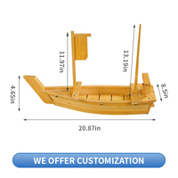 Bateau à sushi en bambou écologique de style japonais de luxe pour restaurants, bars à sushi et divertissements à domicile