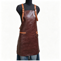Tablier de travail en cuir pleine fleur sans manches de style japonais pour barista et artiste floral, durable, anti-salissures, imprimable