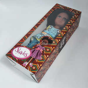 Poupée africaine noire impression couleur fenêtre emballage boîte cadeau ondulé durable pour le transport et l'affichage - Product Image 2