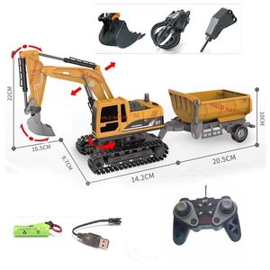 RC <span class=keywords><strong>JCB</strong></span> Đồ chơi máy xúc với xe đẩy 1:22 6CH điều khiển từ xa xây dựng xe với ánh sáng & 360 ° xoay xẻng, Digger xe tải - Product Image 2