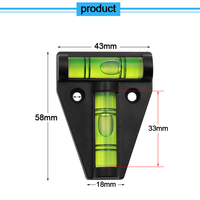Niveau à bulle triangulaire horizontal, niveau à bulle circulaire vert, niveau à bulle de précision de type T, kit de mesure à bulle