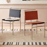 Chaise de style nordique moderne, chaise de célébrité d'Internet, cuir véritable, meubles de salle à manger durables