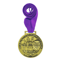 Médaille de sport en métal plaqué or personnalisée avec impression sérigraphique, pas de commande minimum, pas cher, personnalisé