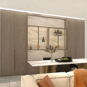 Ensemble <span class=keywords><strong>de</strong></span> meubles, armoire à vin, salle à manger, armoire à vin en bois <span class=keywords><strong>OSB</strong></span> et verre pour le salon - Product Image 2