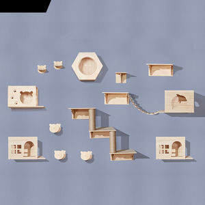 Produsen Grosir Rak Dipasang Di Dinding Modern Pohon Kucing Kayu Desain Lebih - Product Image 5