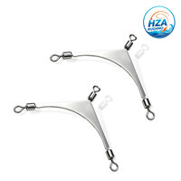 Swivel Snap Hook Konektor Joran Putar 3 Arah Baja Tahan Karat Kekuatan Tinggi untuk Jig Head Pancing