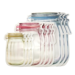 Mason jar Zipper Pouch bags for food storage Wholesale stands up plastic snack bags