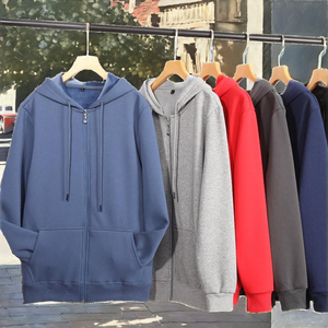 Sudadera con capucha bordada de invierno para hombre con estampado personalizado, chaqueta streetwear con cremallera completa y técnicas de lavado. - Product Image 2